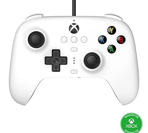 8Bitdo Ultimate XboxシリーズX、XboxシリーズS、Xbox One、Windows 10、およびWindows11用の有線コントローラー -公式ライセンス（ホワイトエディション）