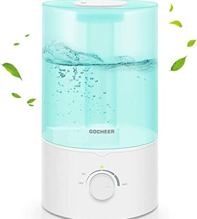 ゴシェール(Gocheer） 加湿器 超音波式 加湿機 3.5L大容量 静音 卓上加湿器 次亜塩素酸水対応 LEDライト 省エネ 静音 抗菌 空焚き防止 アロマ対応 80-200ml/h調整可能 乾燥対策 家庭(緑)