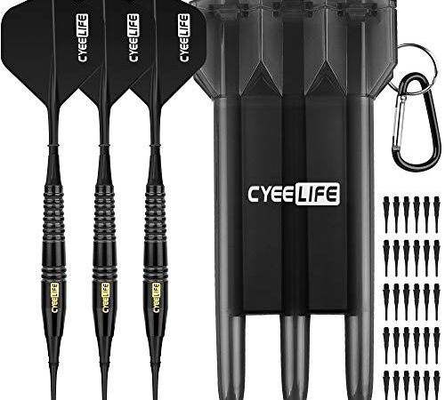 CyeeLife 16g 純銅のソフトチップダーツセッ Soft tip Darts(Black)